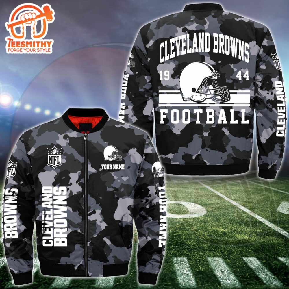 NFL Cleveland Browns Bomber Jacket Custom Your Name  Gift For Christmas