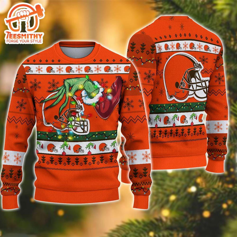 NFL Cleveland Browns Grinch Christmas Ugly Sweater  For Fans