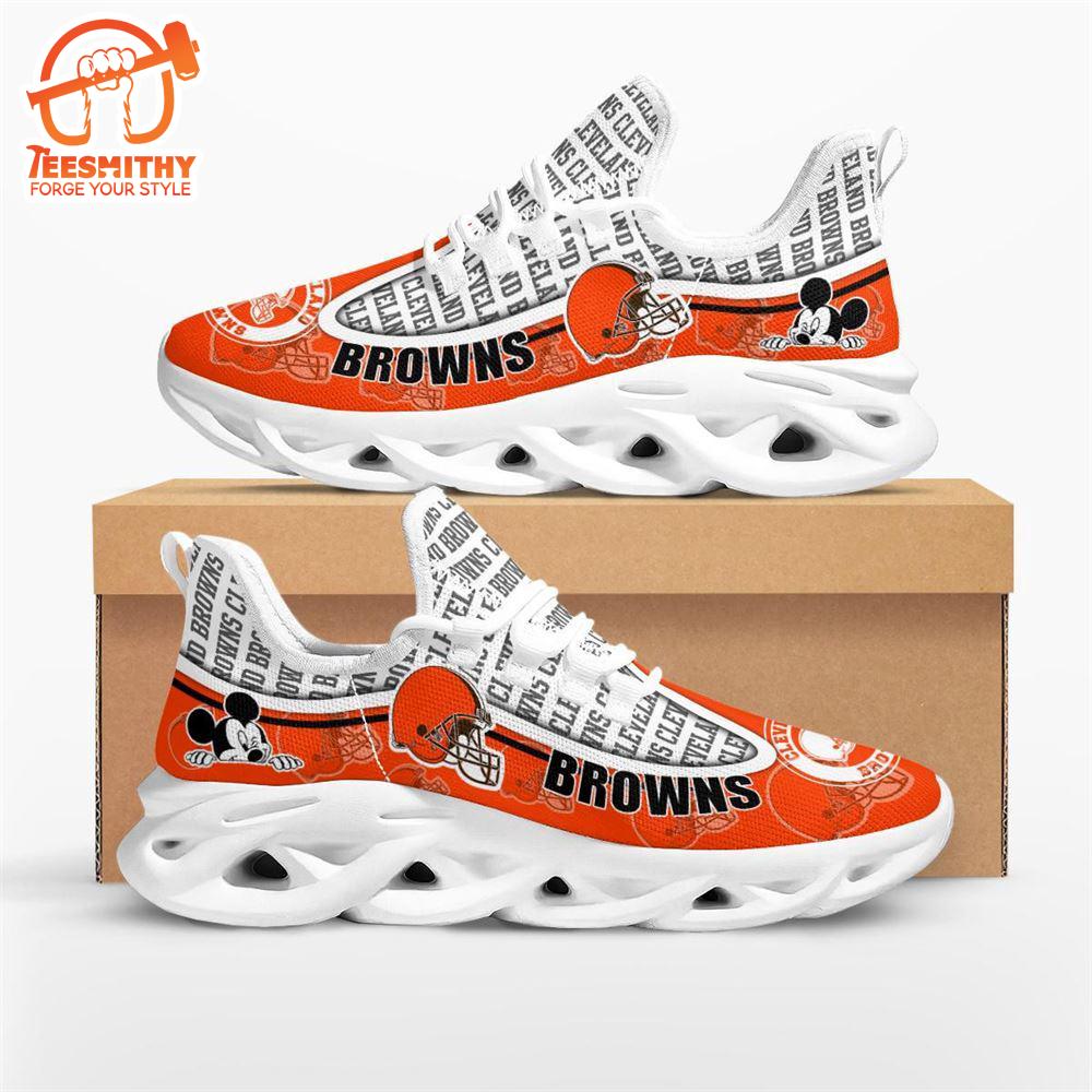 NFL Cleveland Browns Mickey Mouse Max Soul Shoes  For Fans Sports