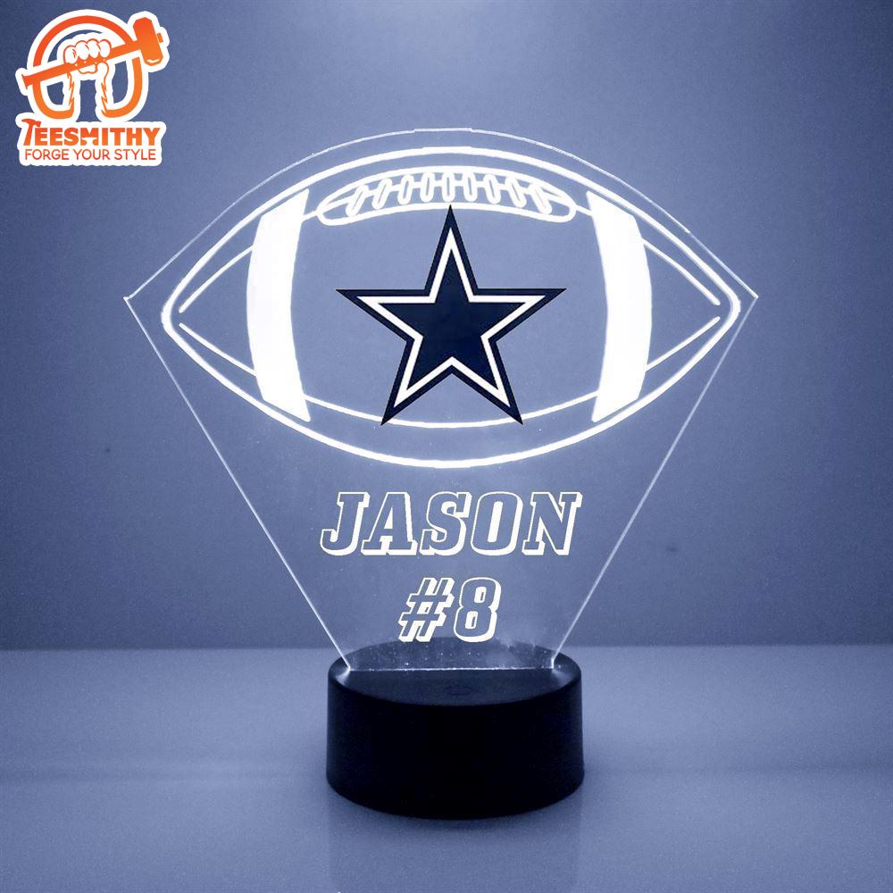 Custom Name Number NFL Dallas Cowboys Football Led Sports Fan Lamp