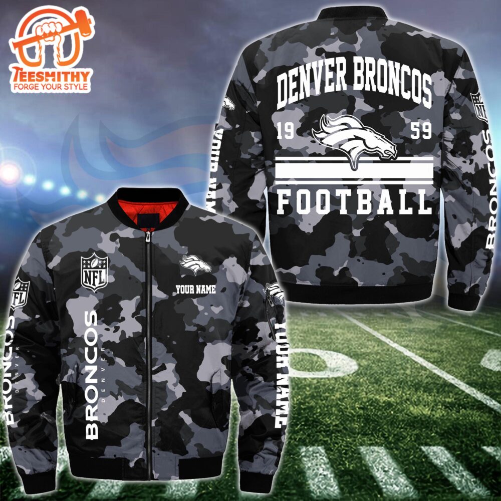 NFL Denver Broncos Bomber Jacket Custom Your Name  Gift For Christmas