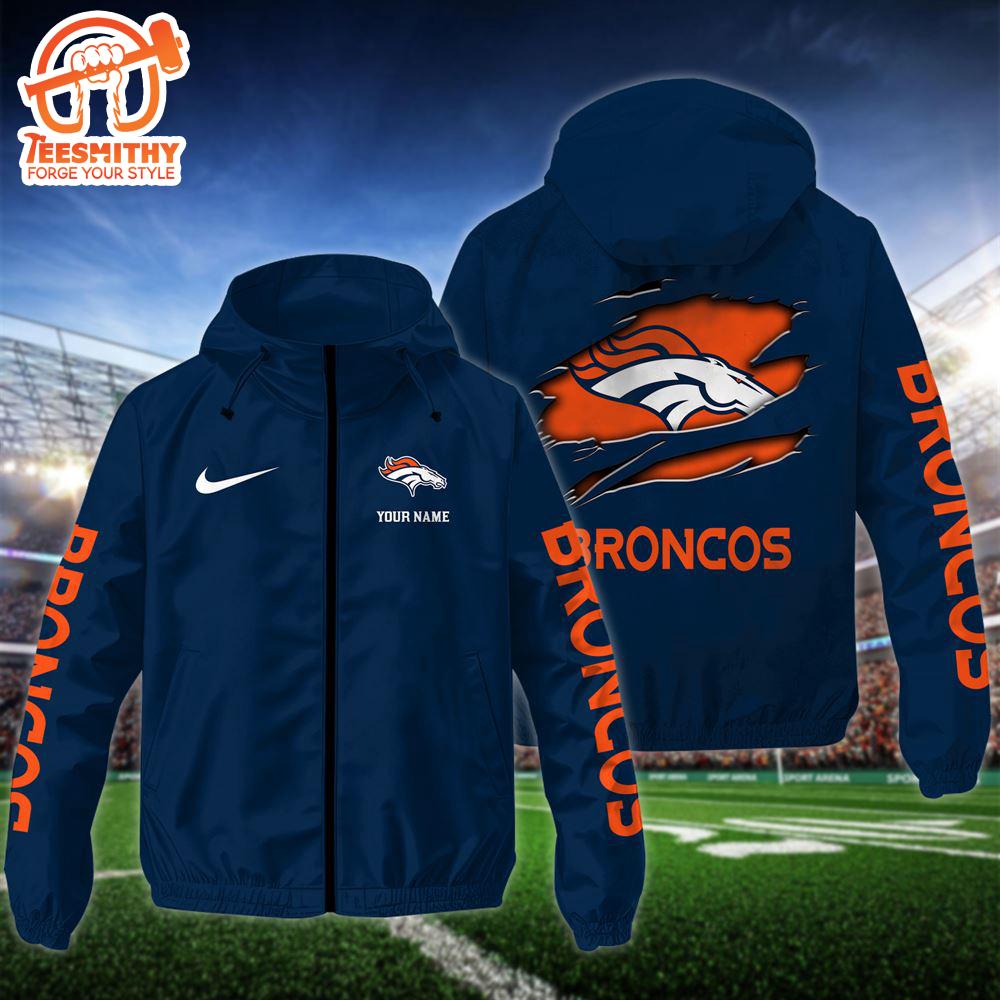 NFL Denver Broncos Custom Name Windbreaker Jacket For Fans