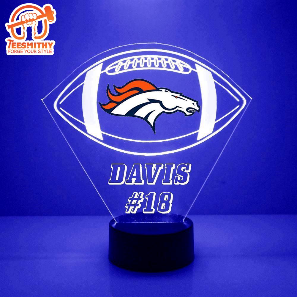 Custom Name Number NFL Denver Broncos Football Led Sports Fan Lamp