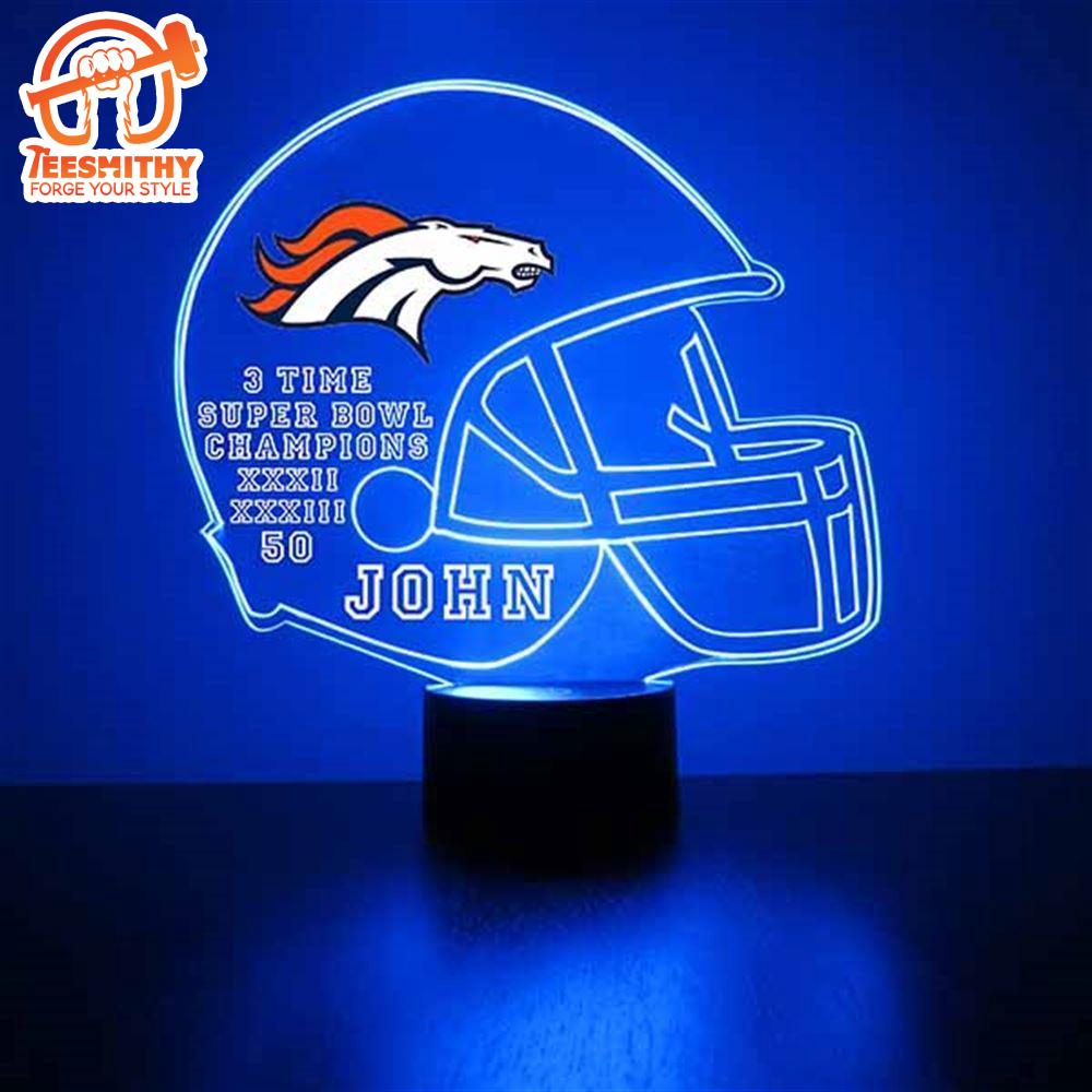 Custom Name Number NFL Denver Broncos Football Led Sports Fan Lamp_8073