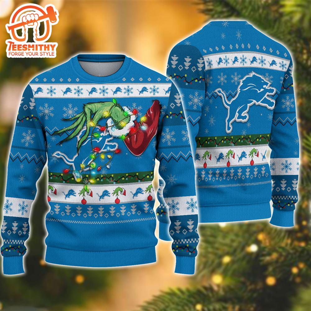 NFL Detroit Lions Grinch Christmas Ugly Sweater  For Fans