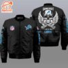 Nfl Detroit Lions Wings Skull 3D Bomber Jacket  Gift For Fans