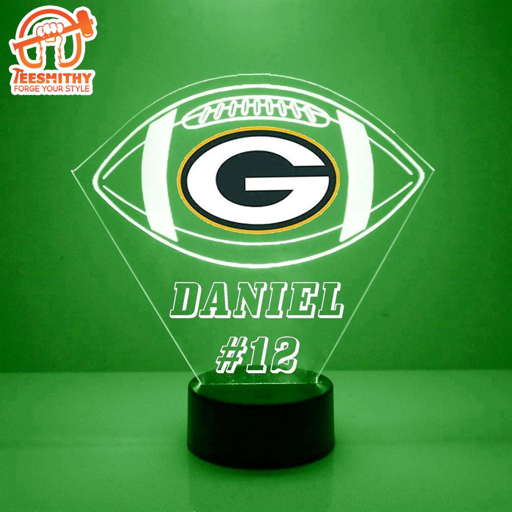 Custom Name Number NFL Greenbay Packers Football Led Sports Fan Lamp