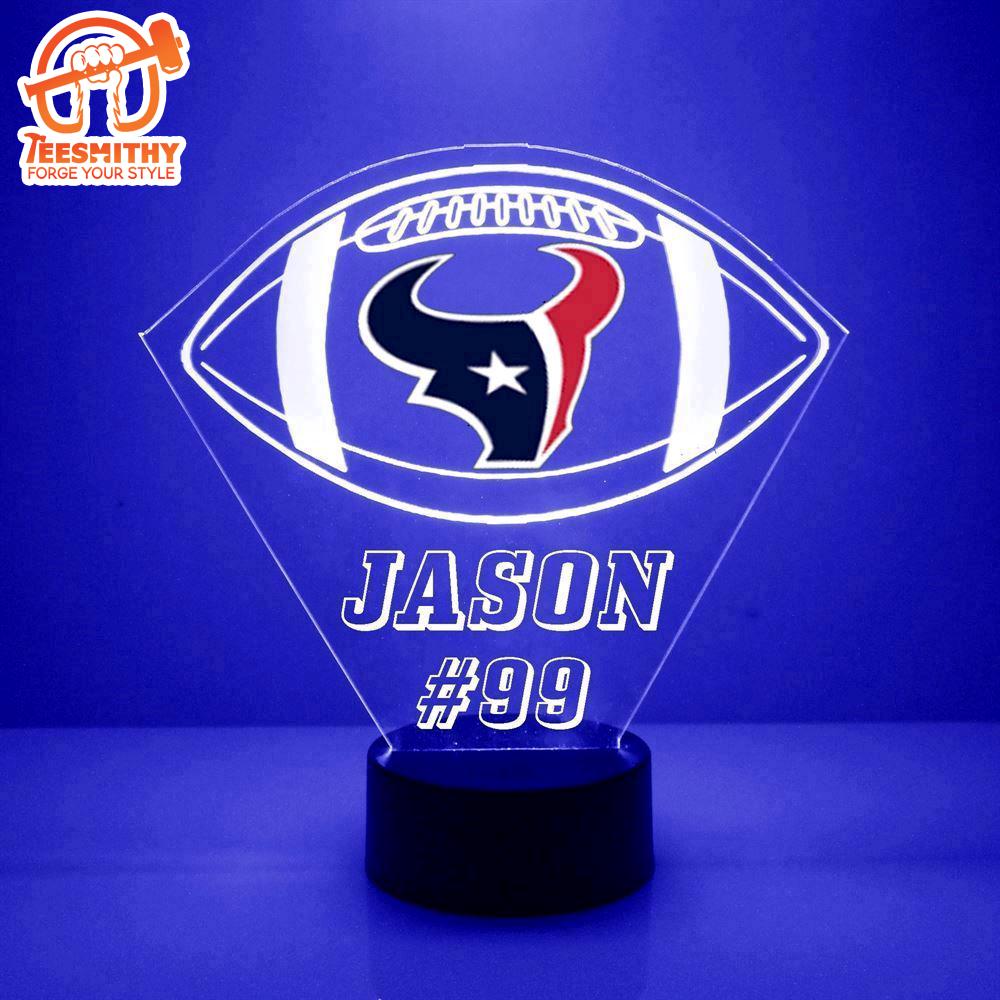 Custom Name Number NFL Houston Texans Football Led Sports Fan Lamp