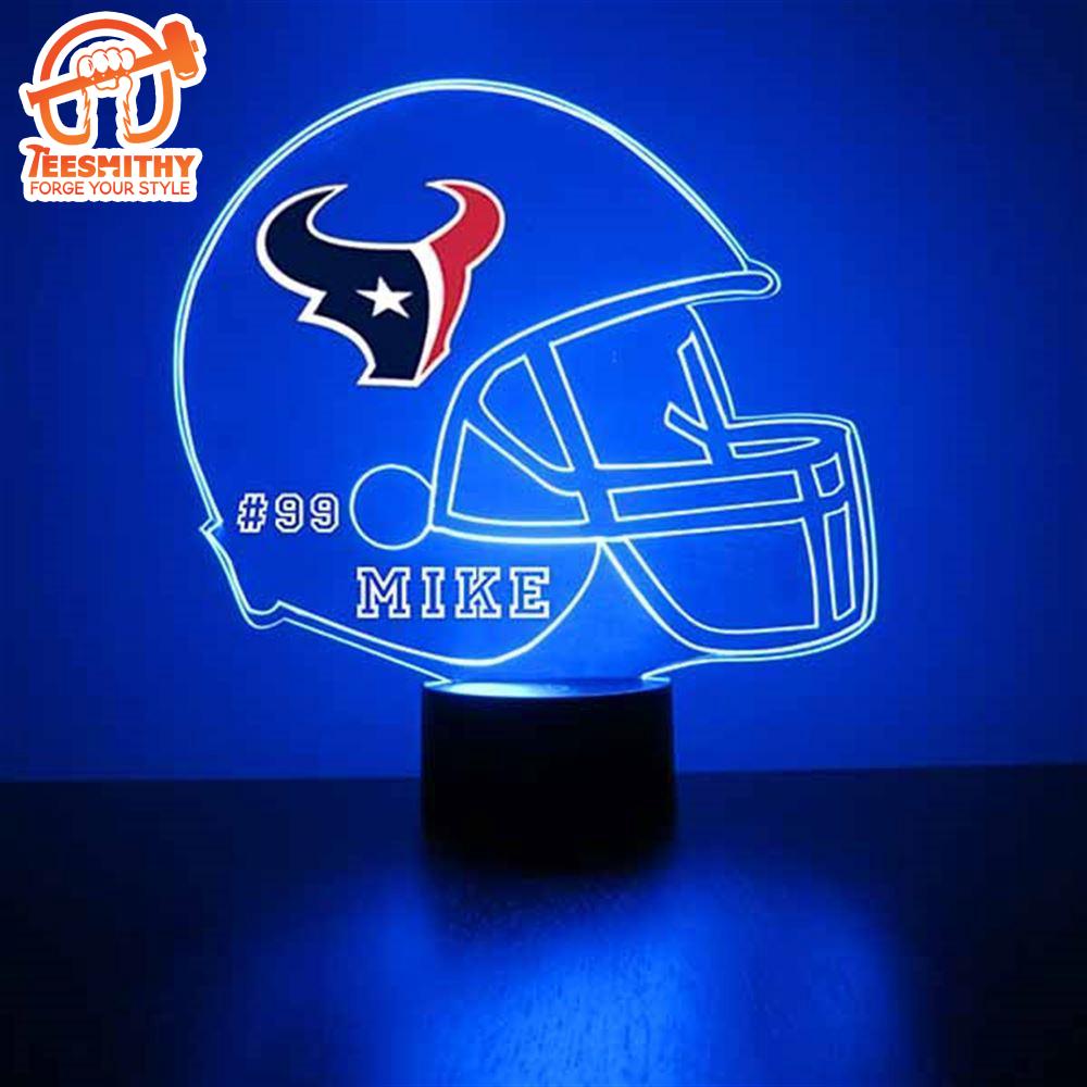 Custom Name Number NFL Houston Texans Football Led Sports Fan Number Name