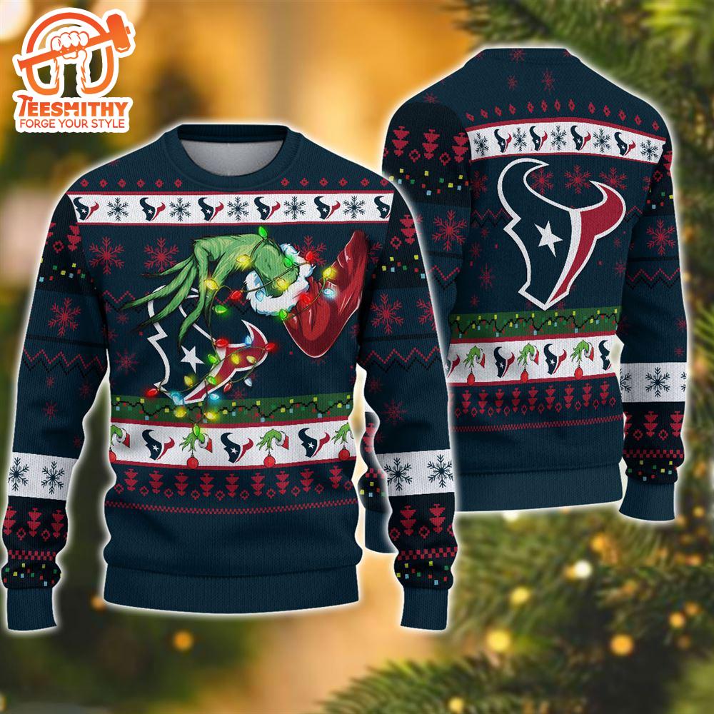 NFL Houston Texans Grinch Christmas Ugly Sweater  For Fans