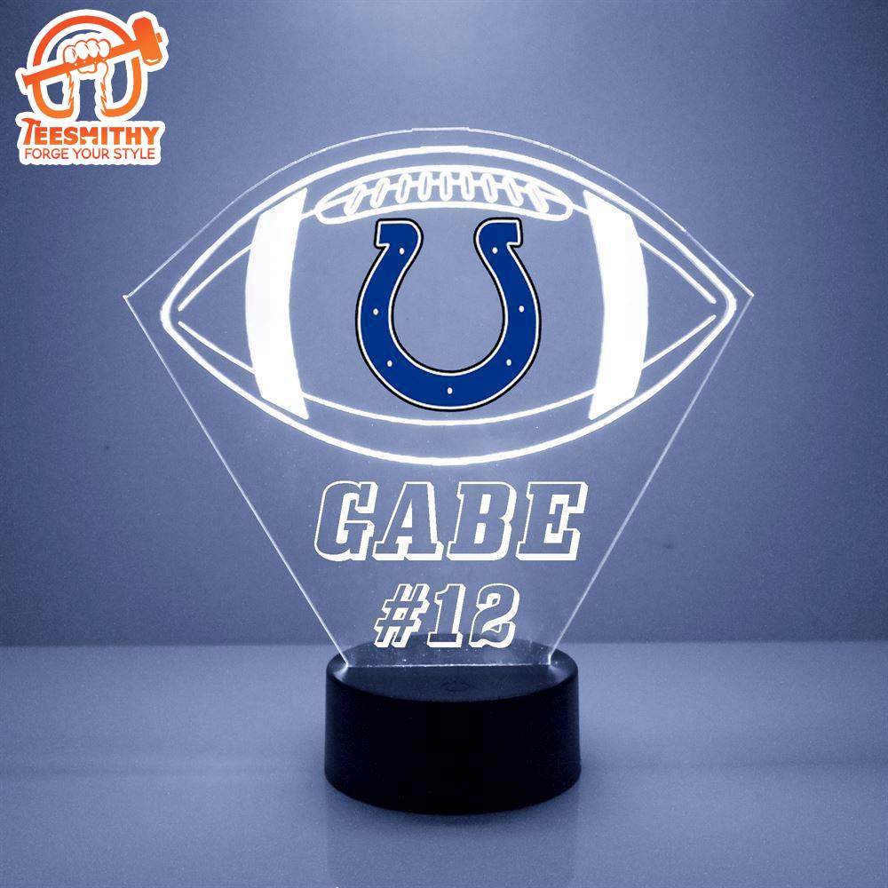 Custom Name Number NFL Indianapolis Colts Football Led Sports Fan Lamp