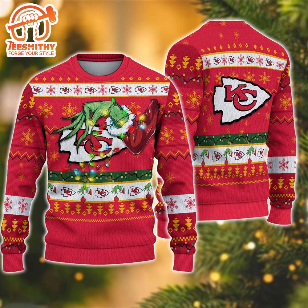 NFL Kansas City Chiefs Grinch Christmas Ugly Sweater  For Fans