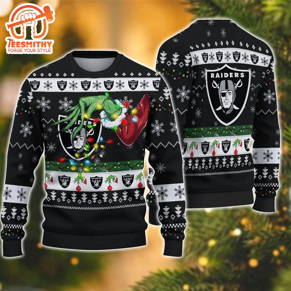 NFL Las Vegas Raiders Grinch Christmas Ugly Sweater  For Fans