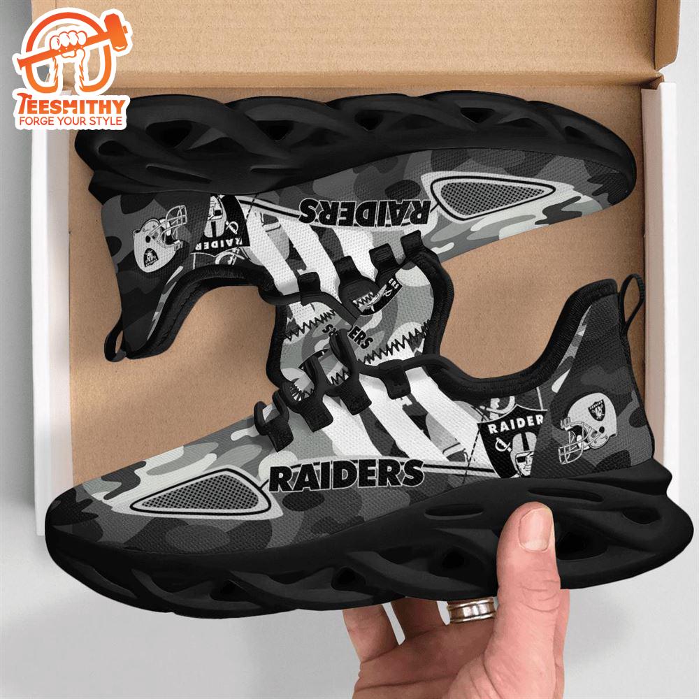 NFL Las Vegas Raiders Military Camouflage M Soul Shoes  For Fans Sports