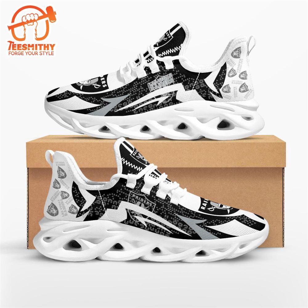 NFL Las Vegas Raiders Symbol Geometric Pattern Max Soul Shoes  For Fans Sports