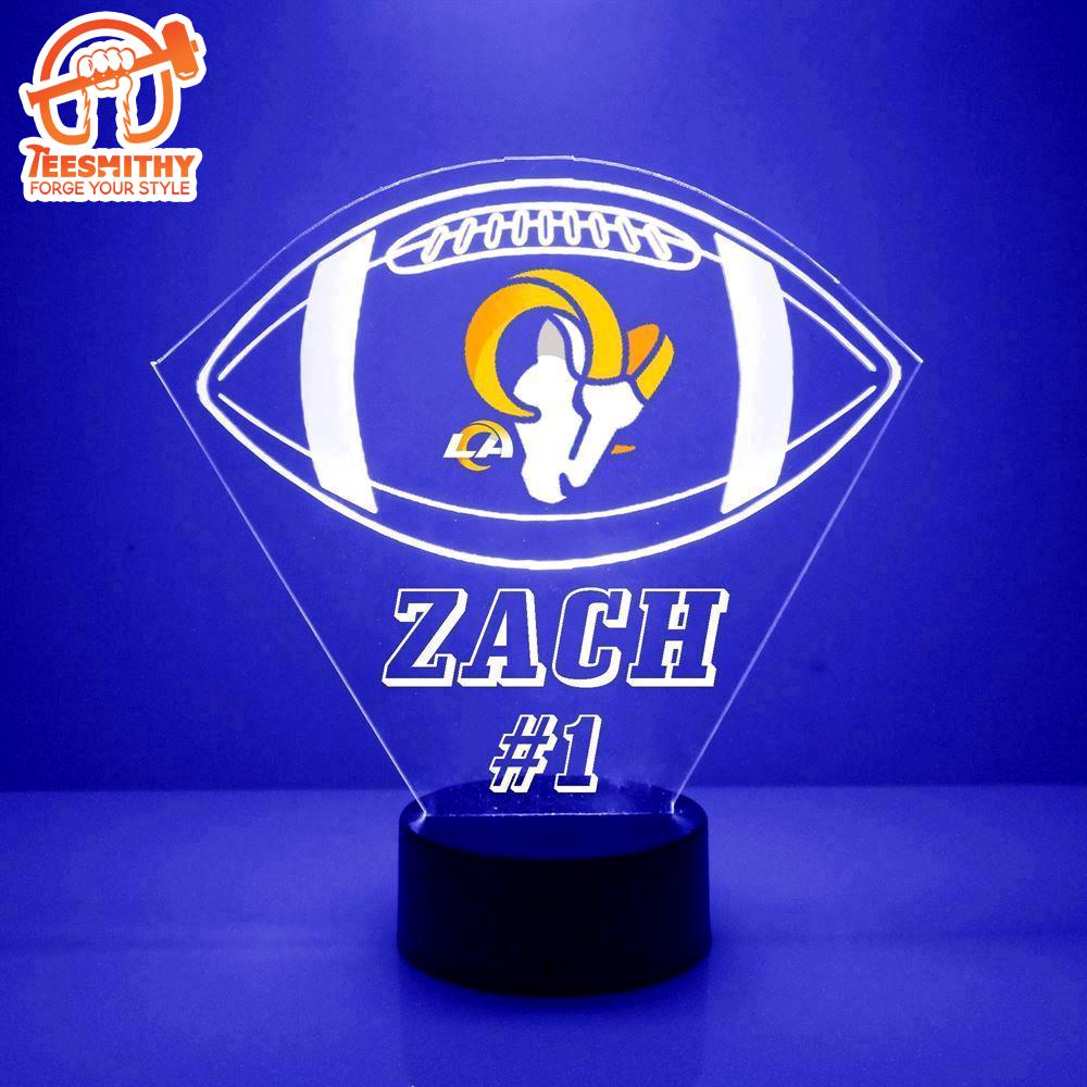 Custom Name Number NFL Los Angeles Rams Football Led Sports Fan Lamp