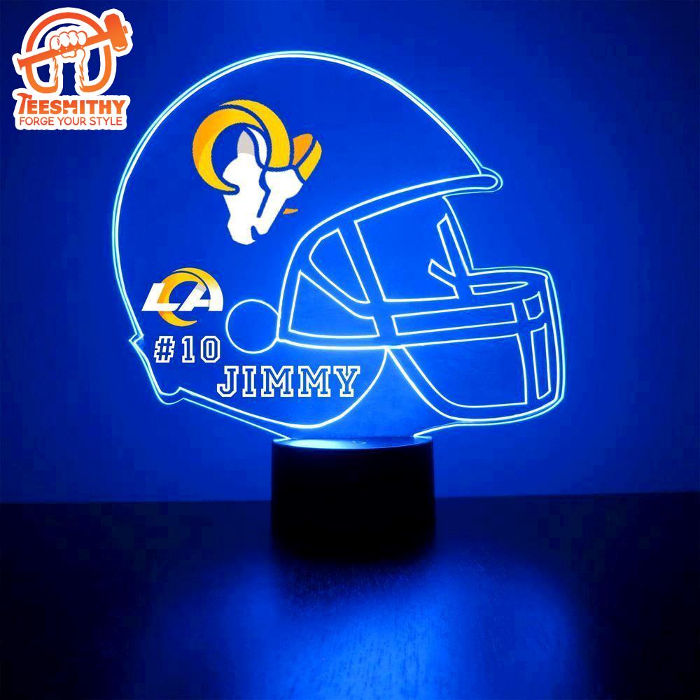 Custom Name Number NFL Los Angeles Rams Football Led Sports Fan Lamp_8027