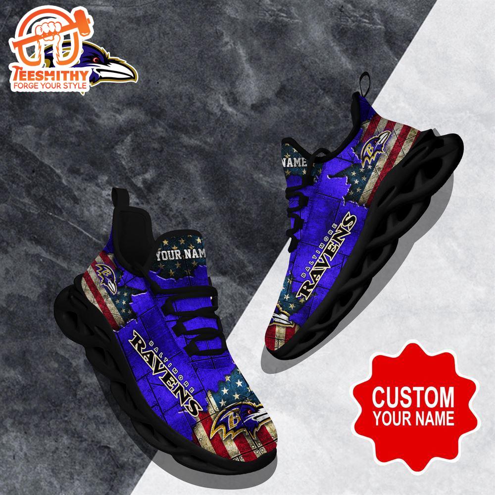 NFL Max Soul Shoes, Baltimore Ravens Clunky Shoes Custom Gift Women And Men