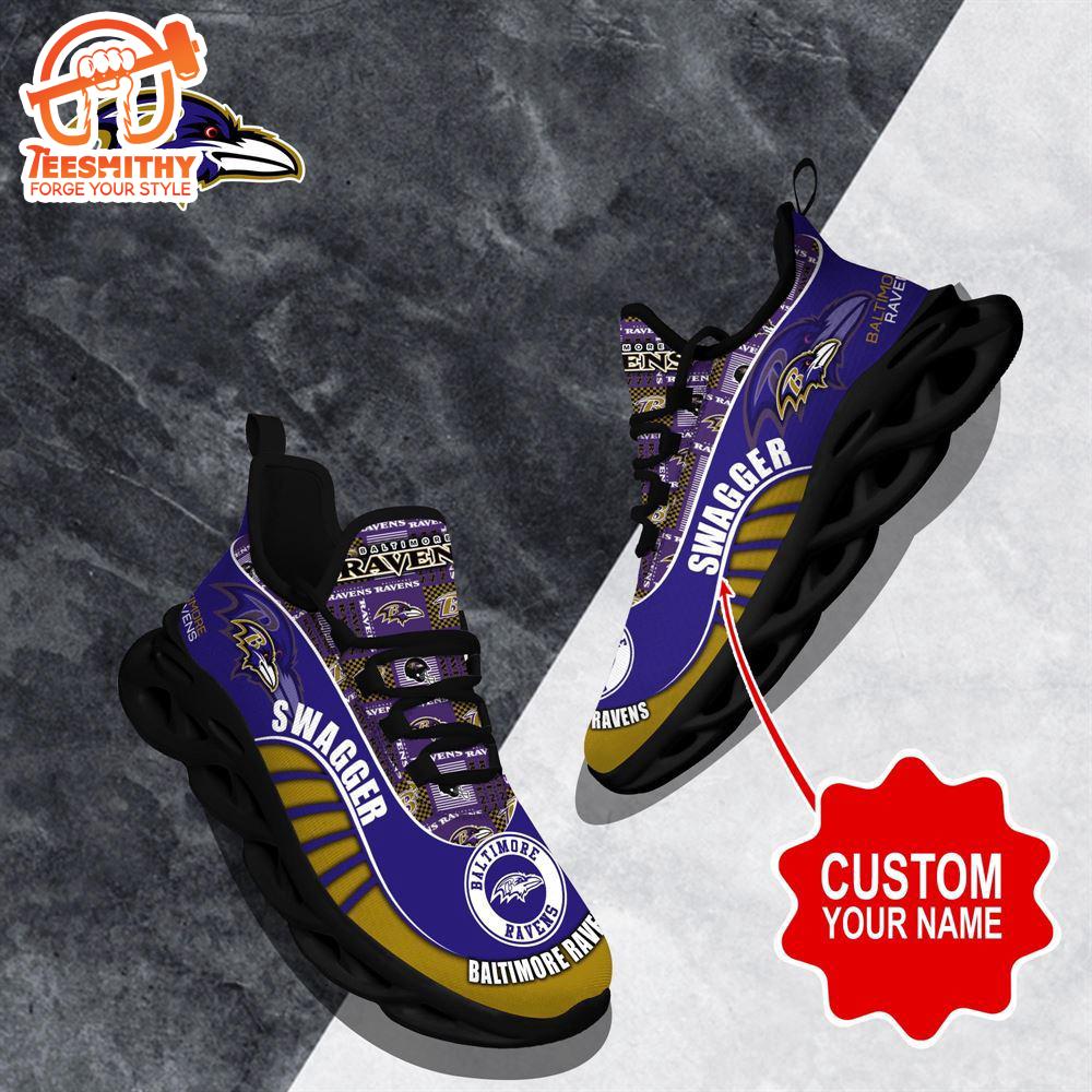 NFL Max Soul Shoes, Baltimore Ravens Clunky Shoes Sport Custom Name Football