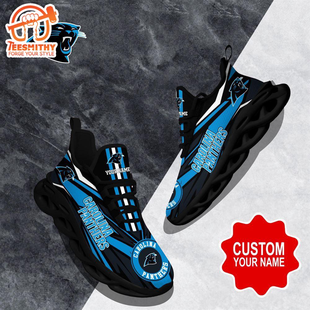 NFL Max Soul Shoes, Carolina Panthers Clunky Shoes Custom Custom Name Football