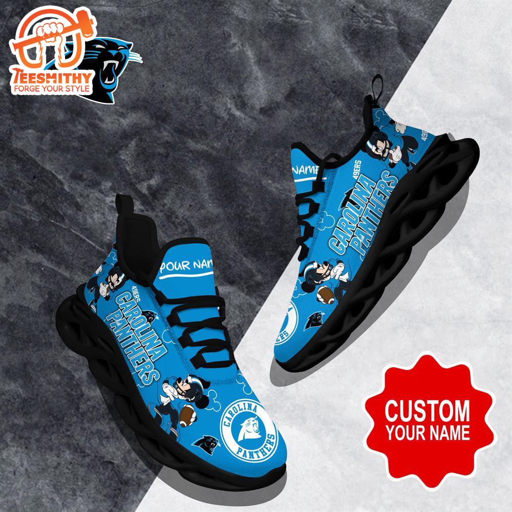 NFL Max Soul Shoes, Carolina Panthers Clunky Shoes Custom Name For Fans Christmas