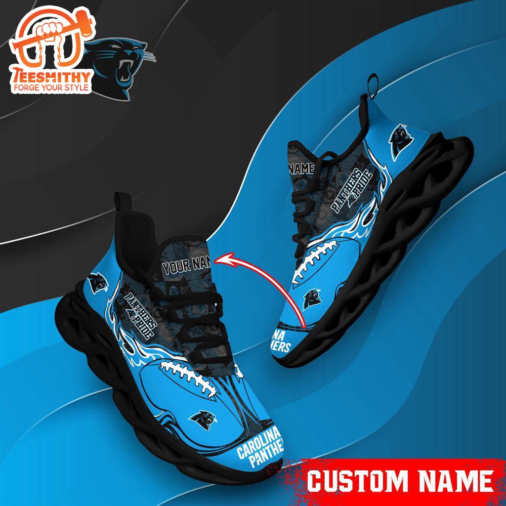 NFL Max Soul Shoes, Carolina Panthers Clunky Shoes Custom Name