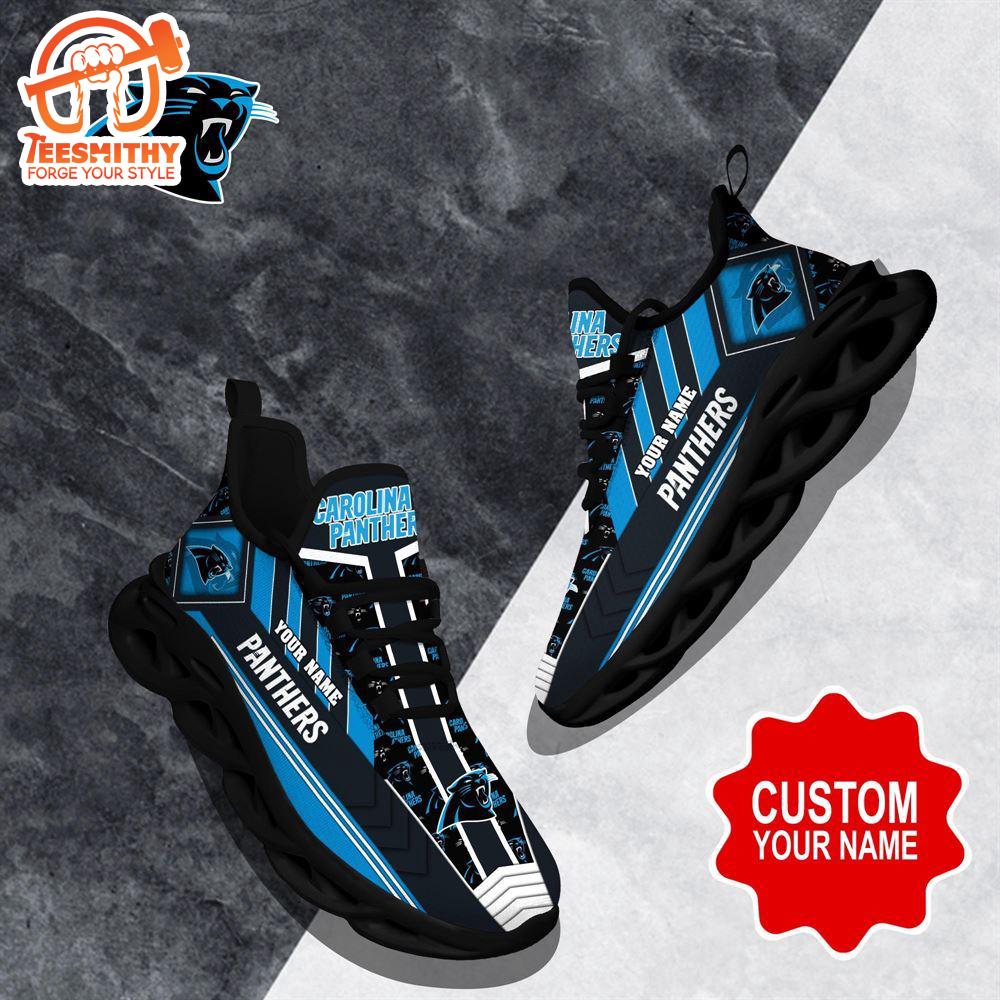 NFL Max Soul Shoes, Carolina Panthers Clunky Shoes Logo Custom Name Nfl