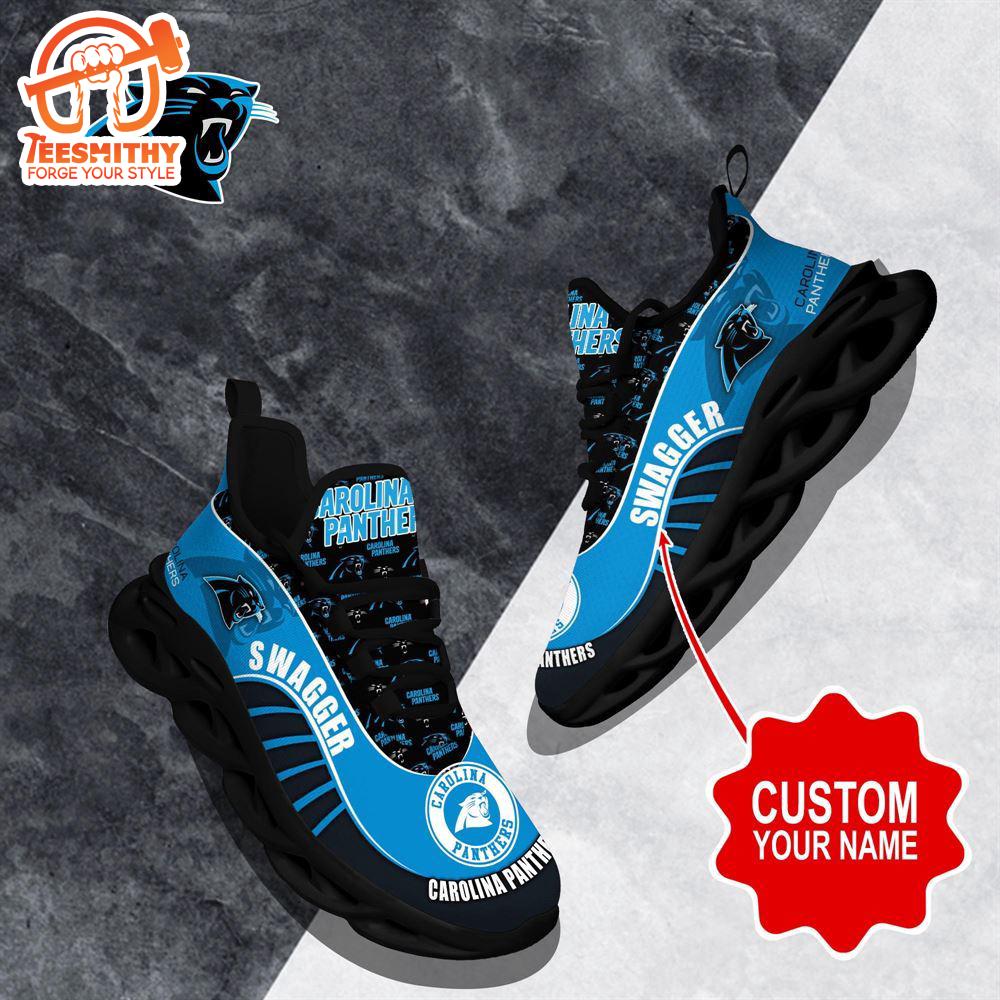 NFL Max Soul Shoes, Carolina Panthers Clunky Shoes Sport Custom Name Football