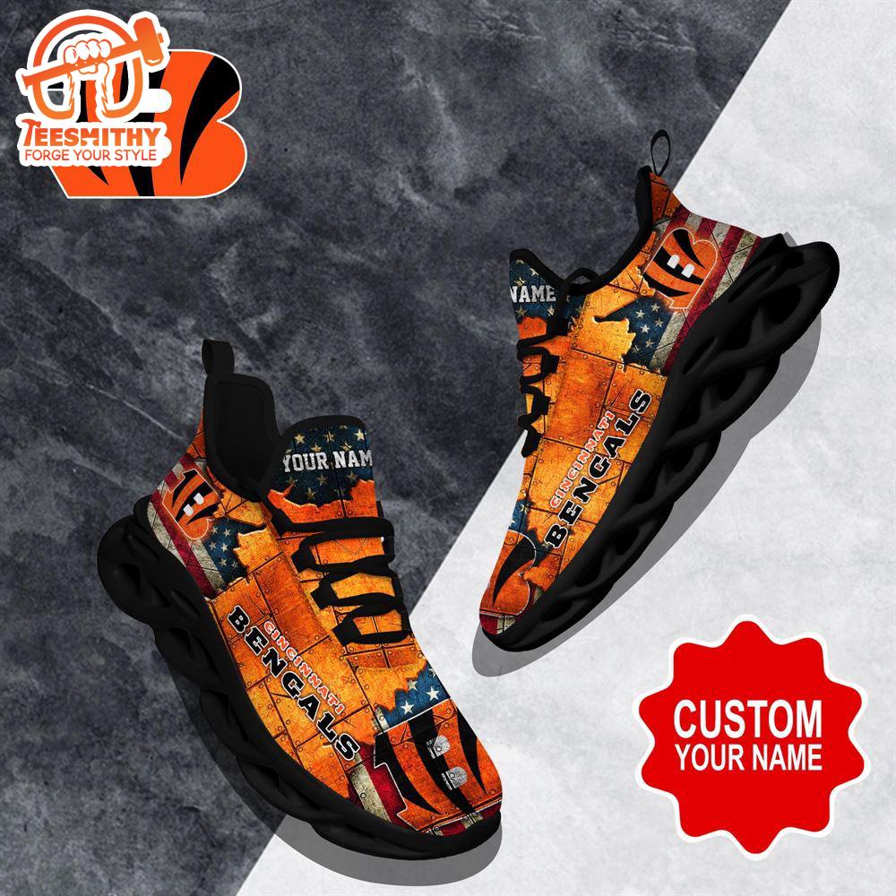 NFL Max Soul Shoes, Cincinnati Bengals Clunky Shoes Custom Gift Women And Men