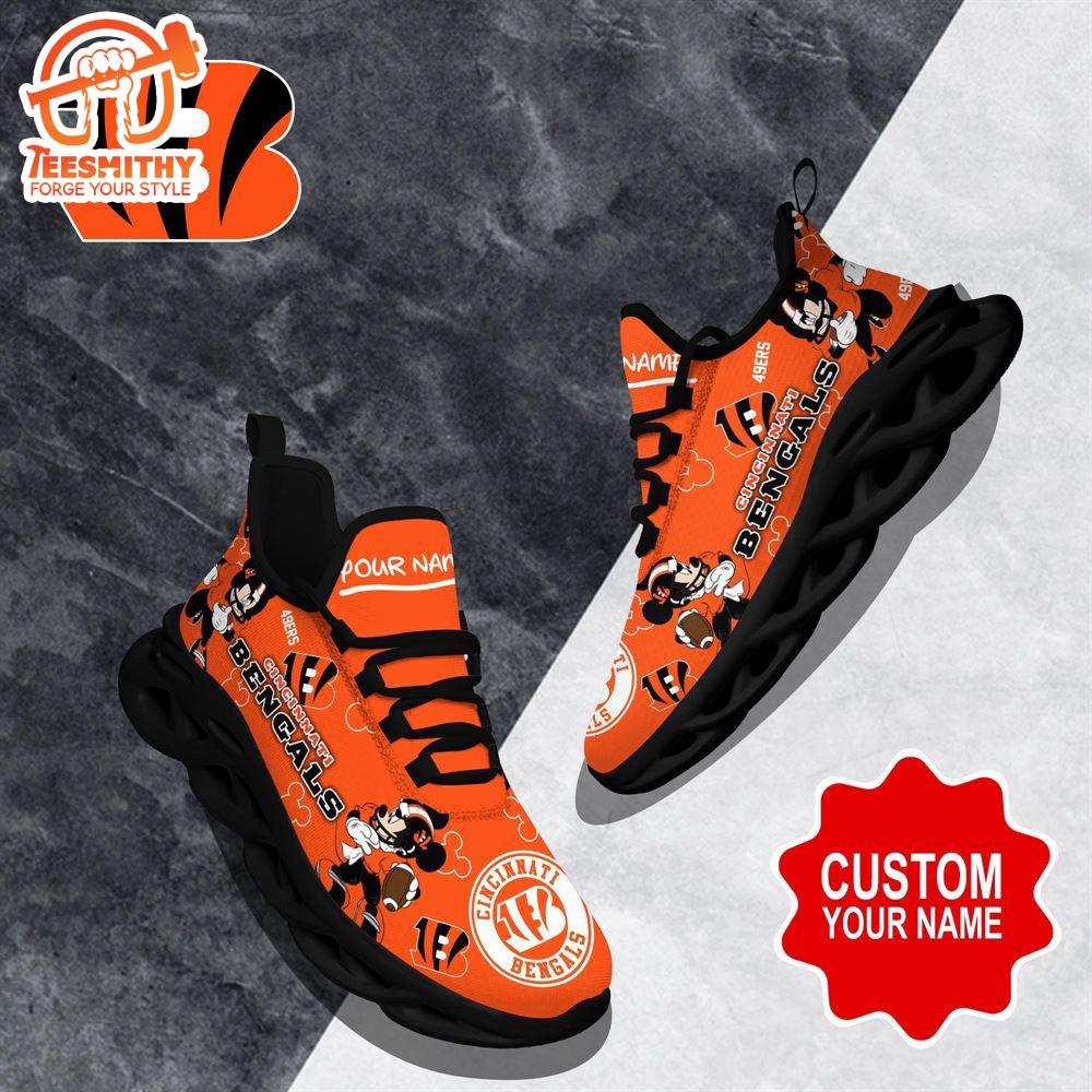 NFL Max Soul Shoes, Cincinnati Bengals Clunky Shoes Custom Name For Fans Christmas