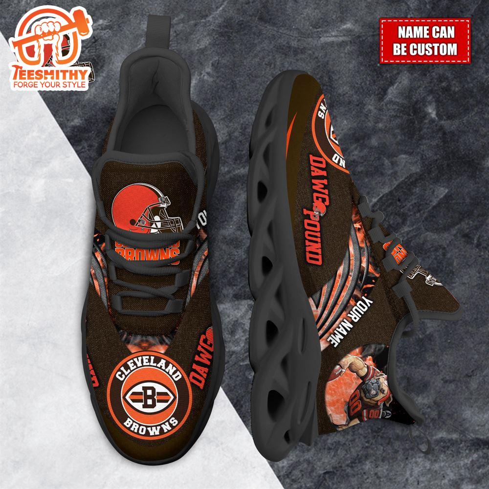 NFL Max Soul Shoes, Cleveland Browns Clunky Shoes Custom For Fans