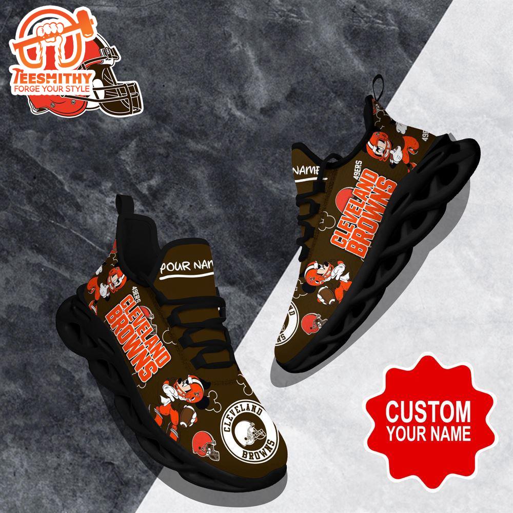 NFL Max Soul Shoes, Cleveland Browns Clunky Shoes Custom Name For Fans Christmas