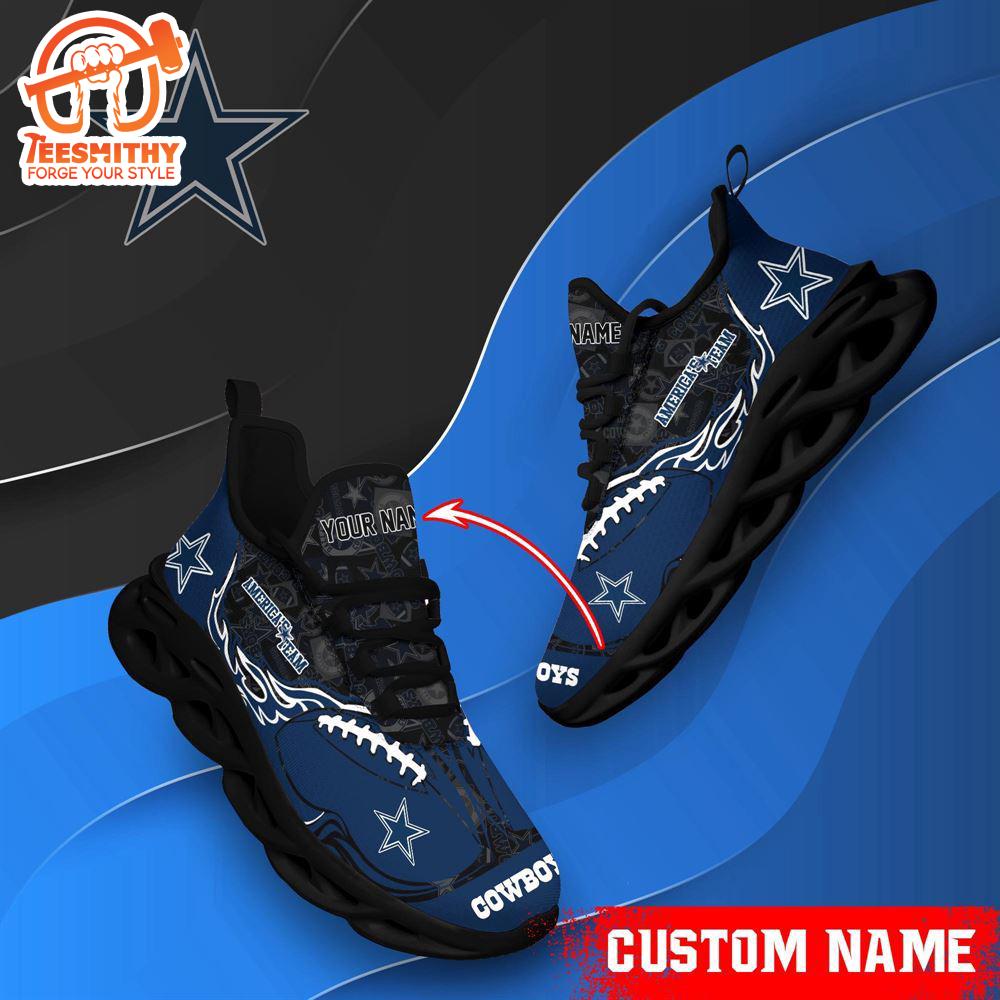 NFL Max Soul Shoes, Dallas Cowboys Clunky Shoes Custom Name