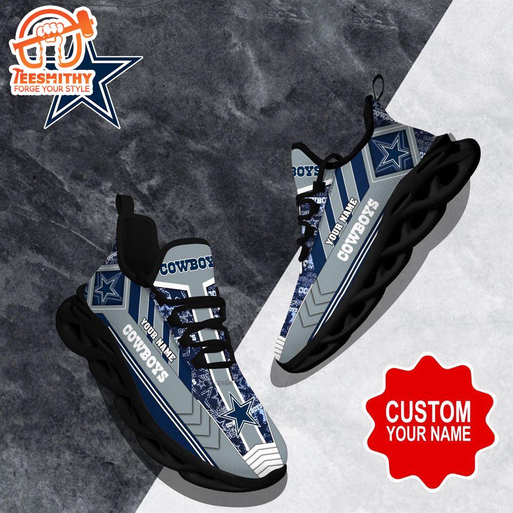 NFL Max Soul Shoes, Dallas Cowboys Clunky Shoes Logo Custom Name Nfl