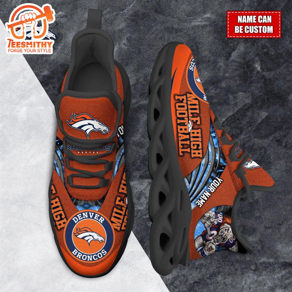 NFL Max Soul Shoes, Denver Broncos Clunky Shoes Custom For Fans