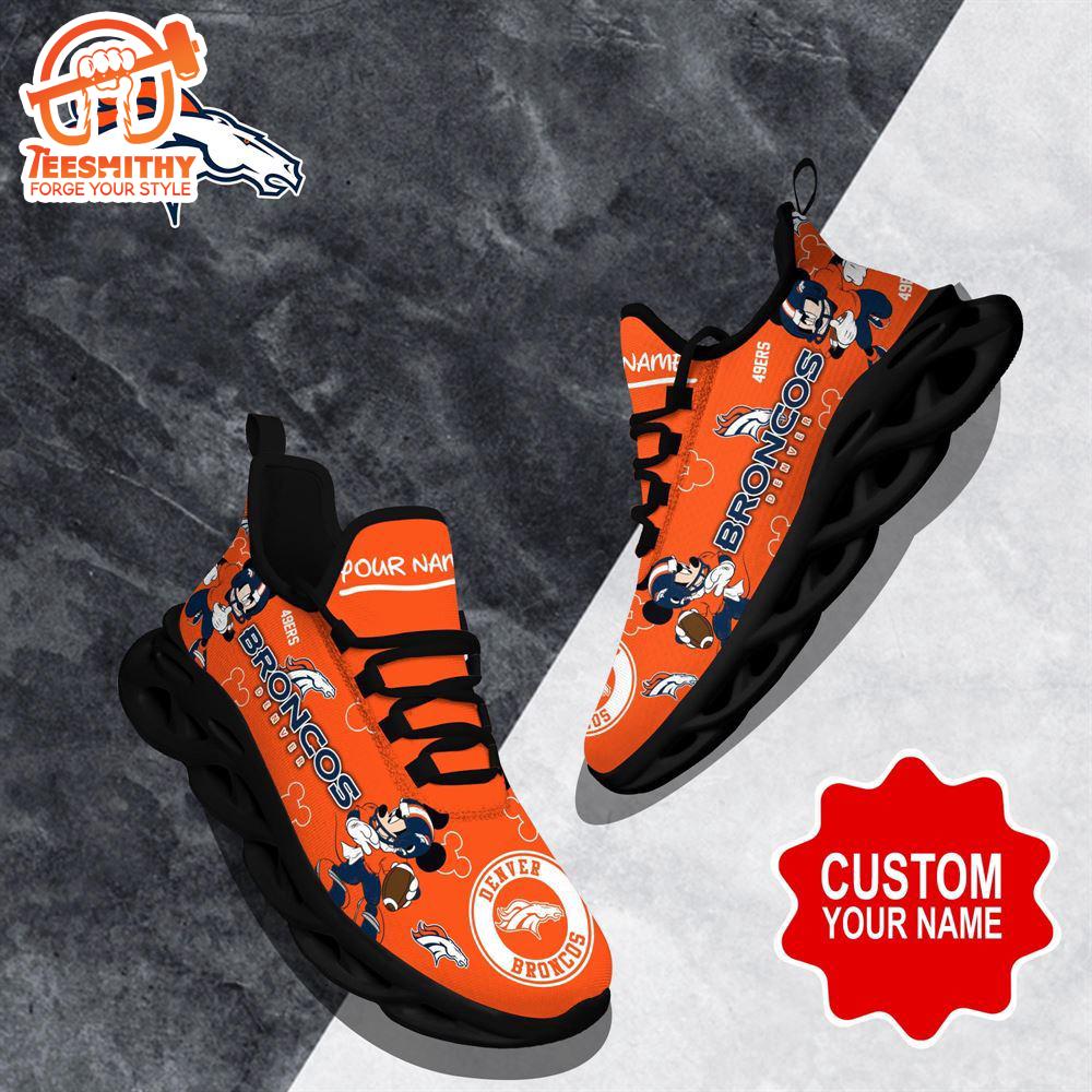 NFL Max Soul Shoes, Denver Broncos Clunky Shoes Custom Name For Fans Christmas