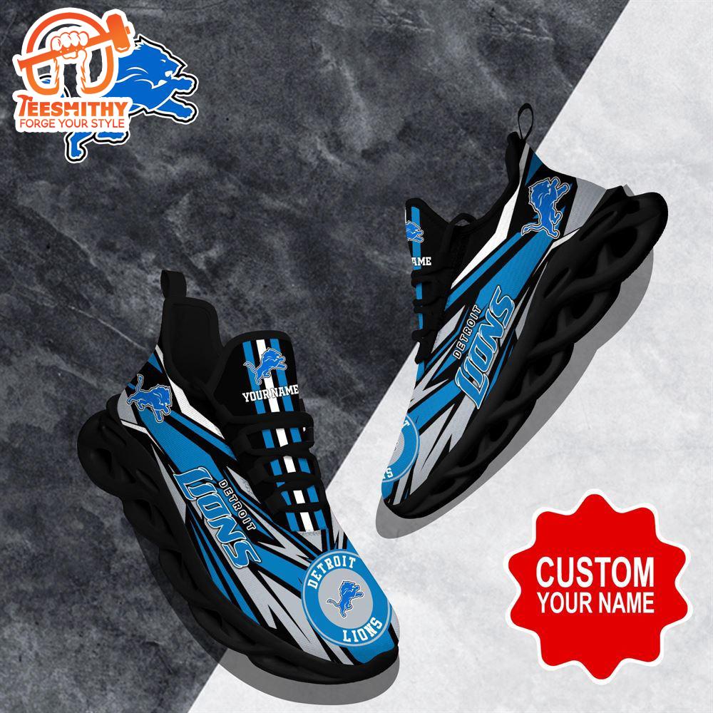 NFL Max Soul Shoes, Detroit Lions Clunky Shoes Custom Custom Name Football