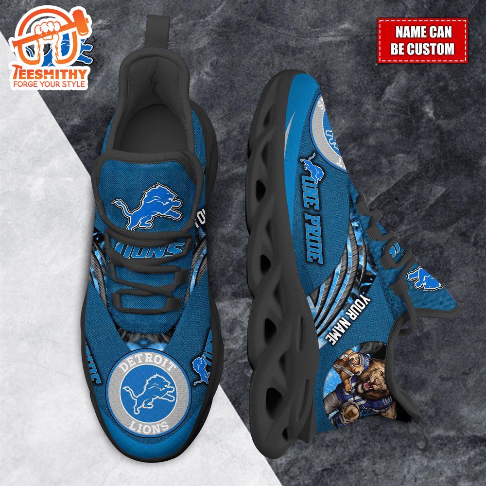 NFL Max Soul Shoes, Detroit Lions Clunky Shoes Custom For Fans