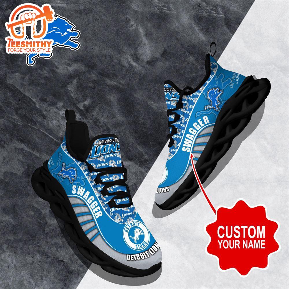 NFL Max Soul Shoes, Detroit Lions Clunky Shoes Sport Custom Name Football