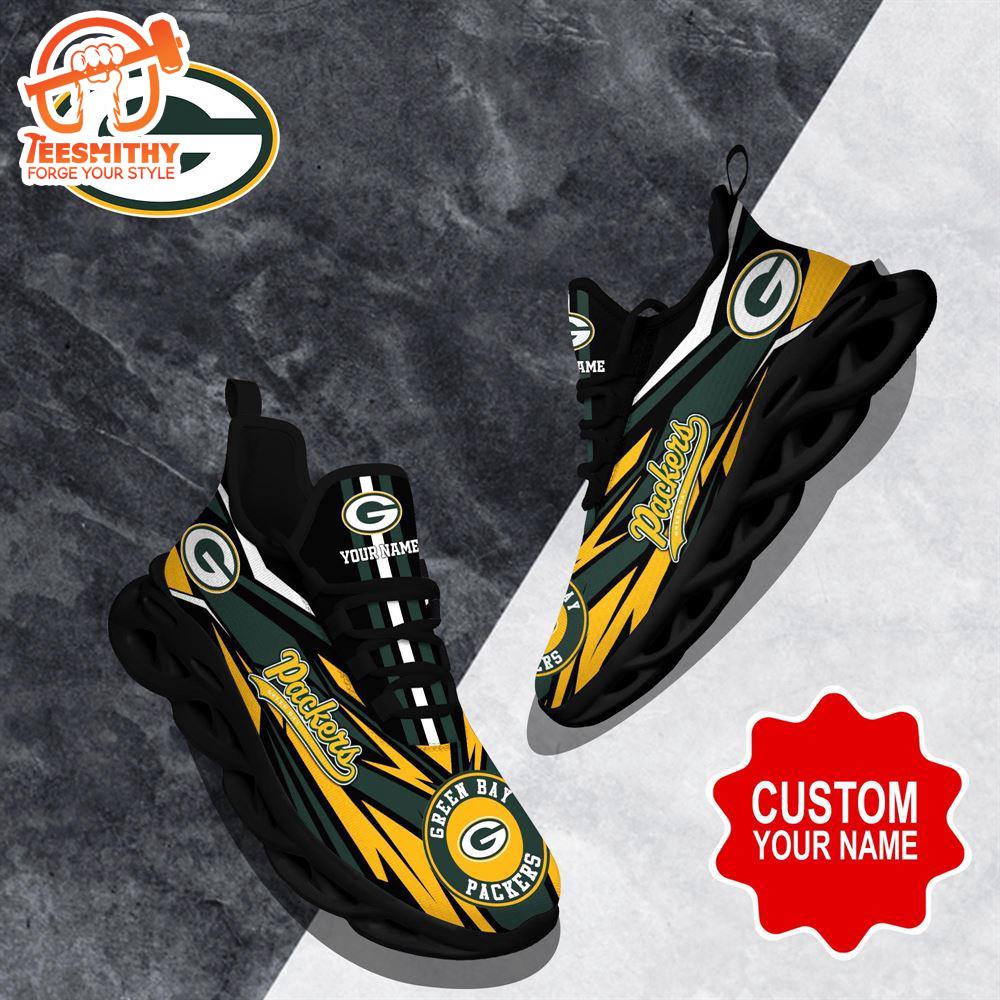 NFL Max Soul Shoes, Green Bay Packers Clunky Shoes Custom Custom Name Football