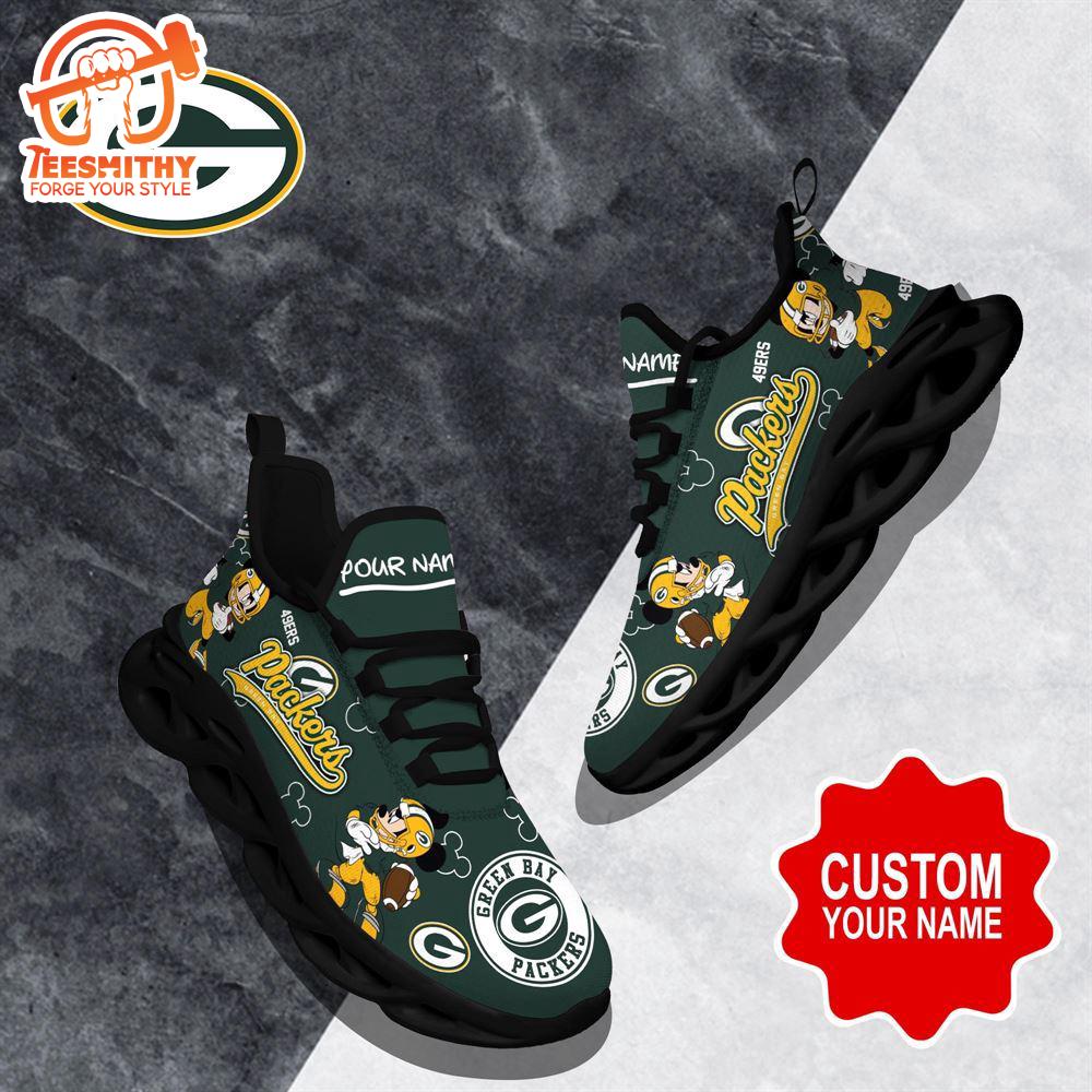 NFL Max Soul Shoes, Green Bay Packers Clunky Shoes Custom Name For Fans Christmas