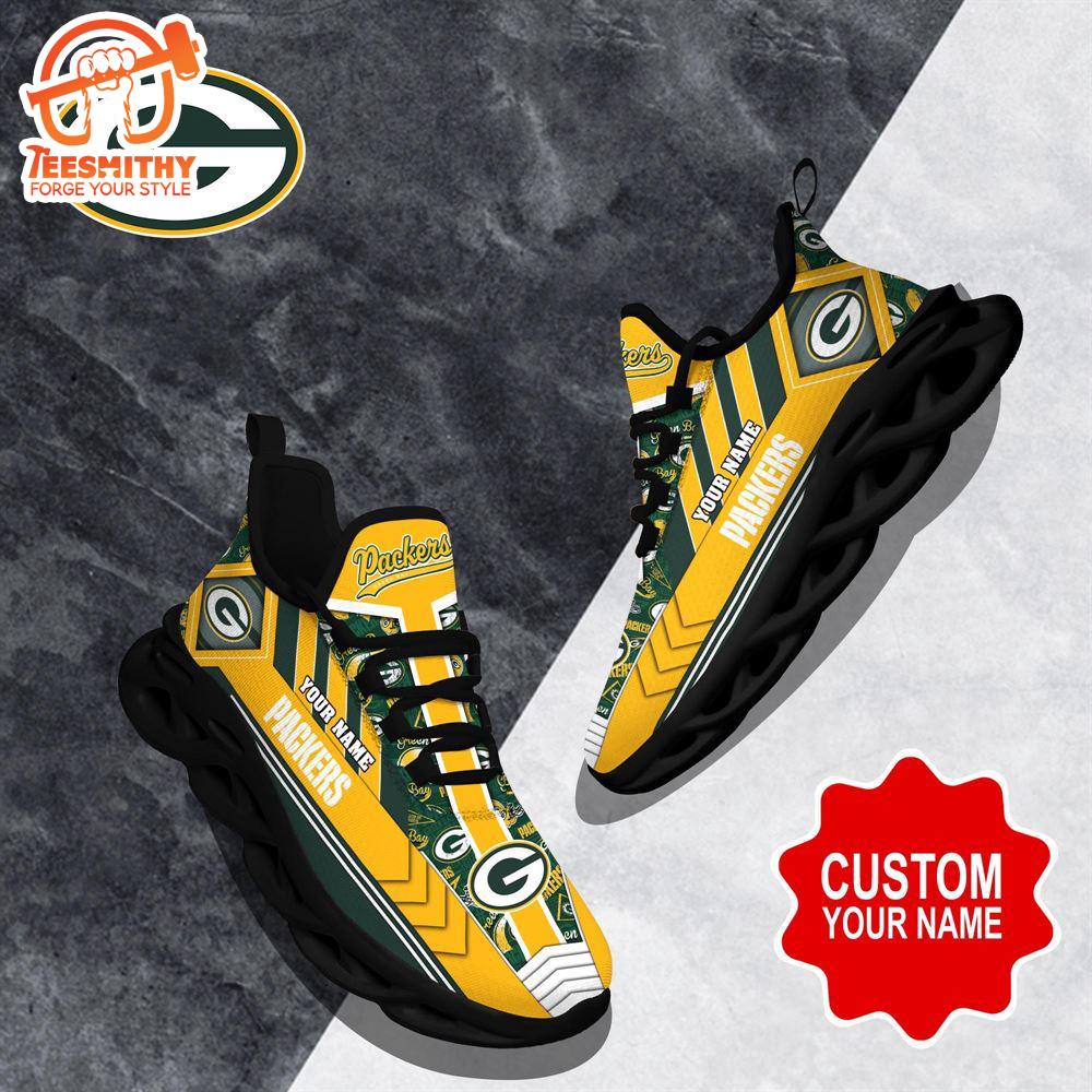 NFL Max Soul Shoes, Green Bay Packers Clunky Shoes Logo Custom Name Nfl