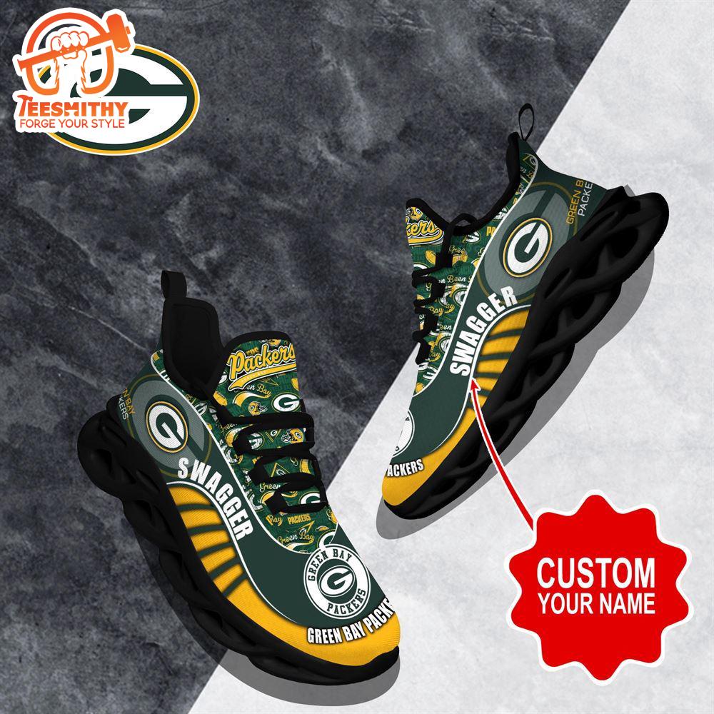 NFL Max Soul Shoes, Green Bay Packers Clunky Shoes Sport Custom Name Football