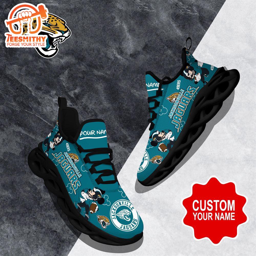 NFL Max Soul Shoes, Jacksonville Jaguars Clunky Shoes Custom Name For Fans Christmas