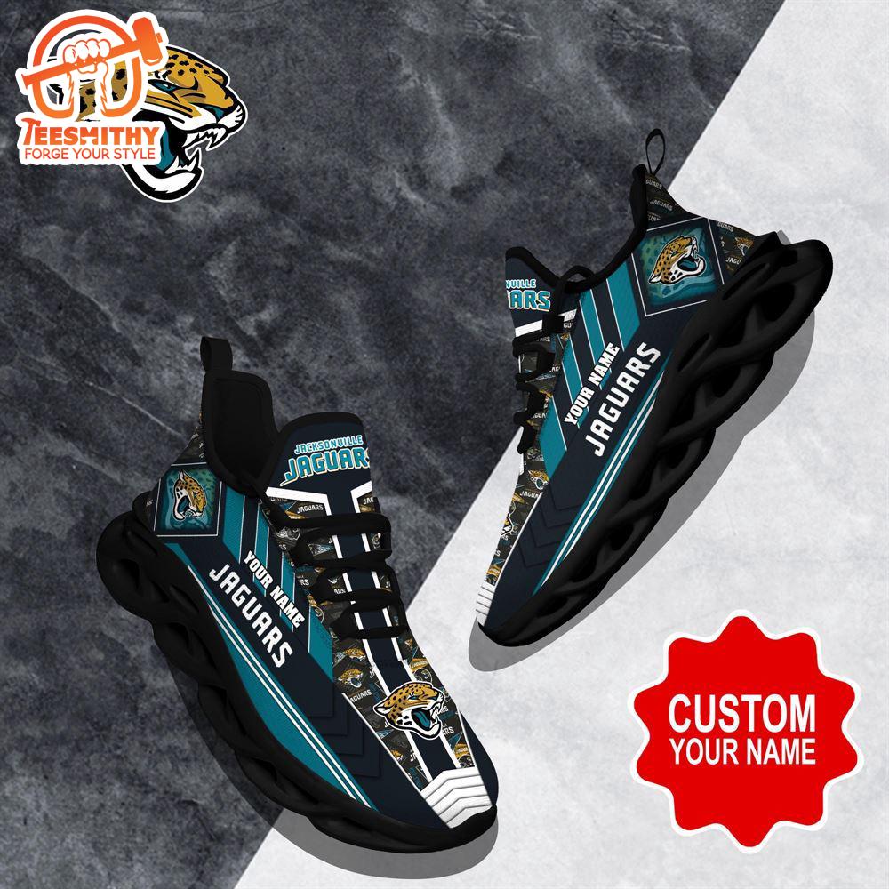 NFL Max Soul Shoes, Jacksonville Jaguars Clunky Shoes Logo Custom Name Nfl