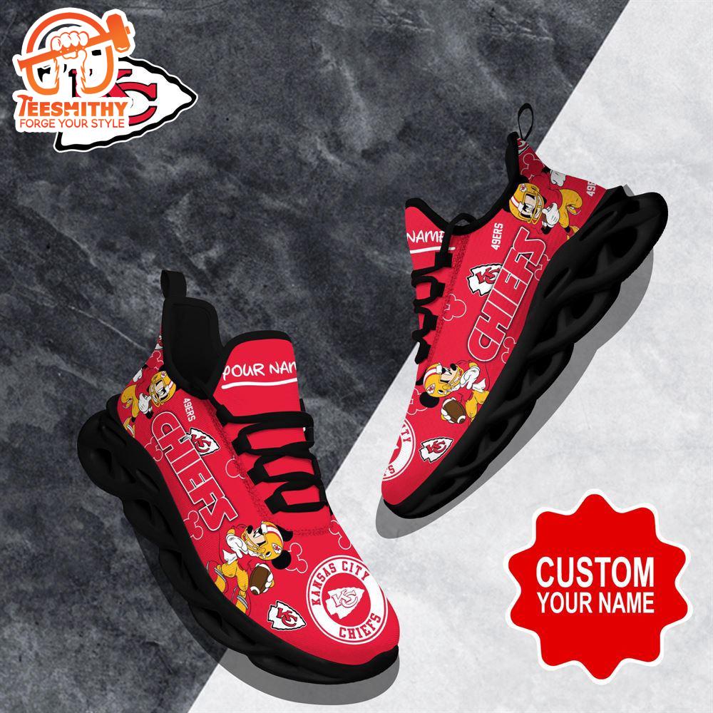 NFL Max Soul Shoes, Kansas City Chiefs Clunky Shoes Custom Name For Fans Christmas