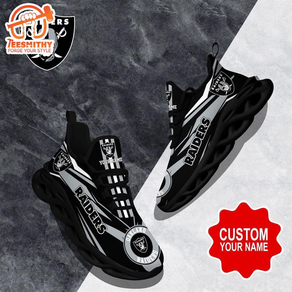 NFL Max Soul Shoes, Las Vegas Raiders Clunky Shoes Custom Custom Name Football