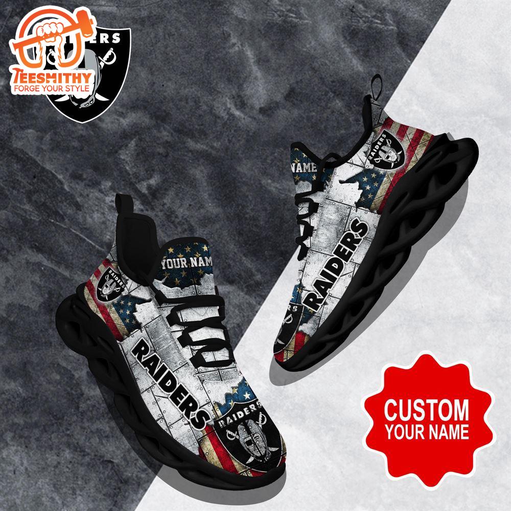 NFL Max Soul Shoes, Las Vegas Raiders Clunky Shoes Custom Gift Women And Men