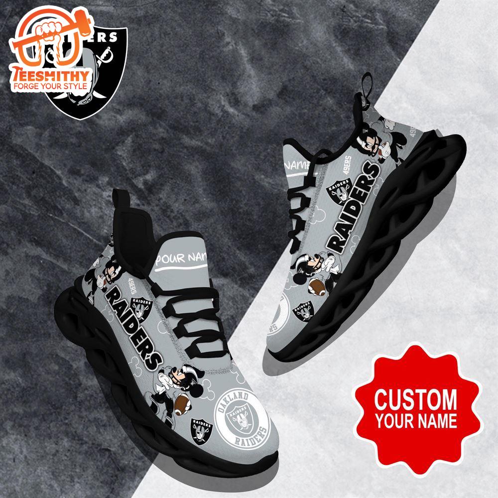 NFL Max Soul Shoes, Las Vegas Raiders Clunky Shoes Custom Name For Fans Christmas