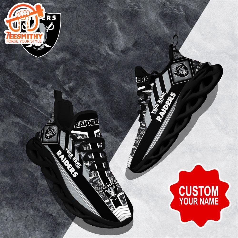 NFL Max Soul Shoes, Las Vegas Raiders Clunky Shoes Logo Custom Name Nfl